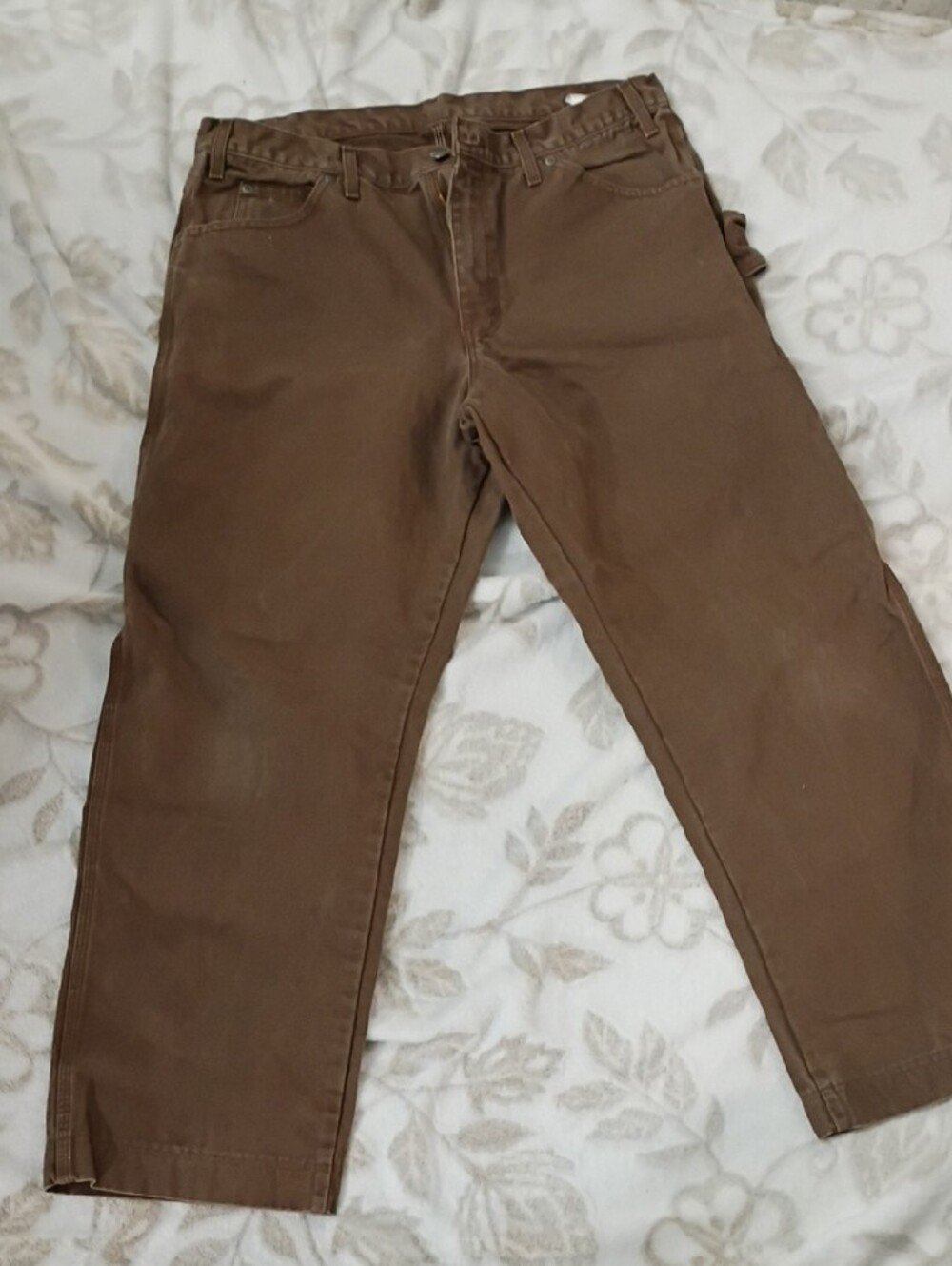 Dickies Men’s Brown Cargo Work Pants - Classic Utility Trousers - Picture 3 of 5